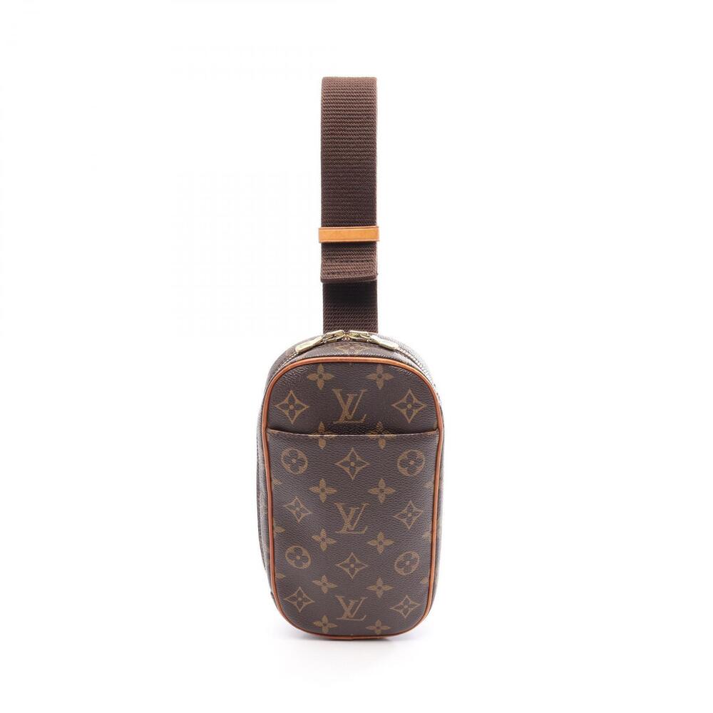 Louis Vuitton Pochette Gange Monogram Waist Bag Body Canvas Leather Brown
